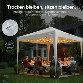 Quictent Faltpavillon 3 x 3 m inkl. 4 Seitenteile Grün
