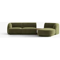 Micadoni Sofa Miley, modular mit Recamiere 3-Sitzer grün