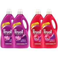 PERWOLL Flüssig-Set 4x 80 Waschladungen (320WL) 2x Color & 2x Color Blütenrausch, Feinwaschmittel-Set reinigt sanft und erneuert Farben und Fasern, mit Dreifach-Renew-Technologie