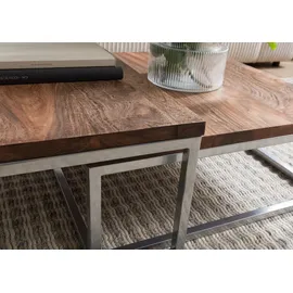 MASSIVMOEBEL24.DE Couchtisch 2er-Set Sheesham braun geölt LOUNGE collection #01