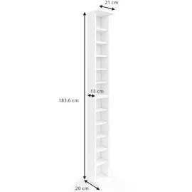 Vicco Bücherregal 21 x 91,8 cm Weiß