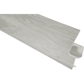 Lemal Sockelleisten Sparpaket, PVC 65x23mm - Fußleisten mit Kabelkanal - (56 Meter 0108 Holzoptik hellgrau) Laminatleiste Kabelführung Vinyl - Weiß