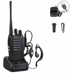 Packung mit 4 tragbaren Walkie Talkies mit USB-Ladegerät
