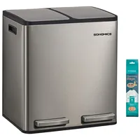Songmics Mülleimer 15 l Grau/Silberfarben
