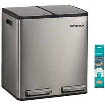 Songmics Mülleimer 15 l Grau/Silberfarben