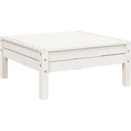 vidaXL Gartensofa 3-Sitzer mit Hocker Weiß Massivholz Kiefer