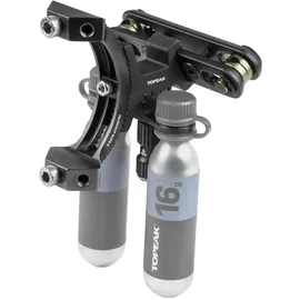Topeak Tri-Backup Elite 2 Flaschenhalter Schwarz, Aluminium, max. Belastung 2 kg, Größe 81 x 75 x 74