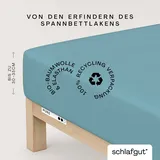 schlafgut Spannbettlaken Bio-Baumwolle-Jersey-Elasthan 180 x 200 - 200 x 220 cm blau