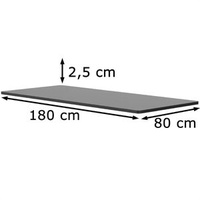 FlexiSpot Tischplatte schwarz rechteckig abgerundet 180,0 cm 80,0 cm