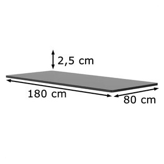 FlexiSpot Tischplatte schwarz rechteckig abgerundet 180,0 cm 80,0 cm