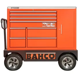 BAHCO Werkstattwagen Stahl 1505 mm x 500 mm x 1218 mm orange 8 Schubladen mit Seitenschrank