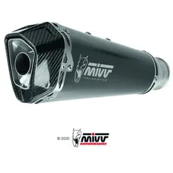 MIVV Delta Race Auspuffsystem mit EG-BE Carbon, Schwarz, Edelstahl