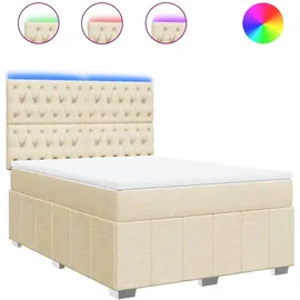 vidaXL Boxspringbett 140 x 200 cm Creme