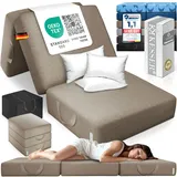 KESSER® Klappmatratze 75 x 200 x 15 cm Gästematratze 3-Fach faltbar zum Sitzhocker Faltmatratze Schaumstoff 25kg/m3 extra dick 15cm atmungsaktiv waschbar Abnehmbarer Bezug inkl. Camping Tragetasche