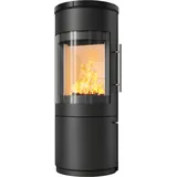 Kaminofen HARK 110 FlameKat 6 kW - Ofenkacheln: opak-schwarz - Korpus: graphit