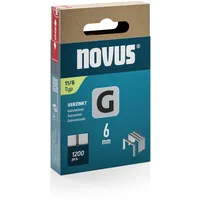 Novus Flachdrahtklammern Typ 11 6 mm (042-0795) 1200 Stück grau/silber