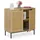 Relaxdays Sideboard 2 Rattan-Türen 0 x 0 x 0 cm Schwarz/Bronze