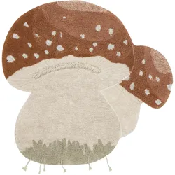 Lorena Canals - Fliegenpilz Teppich, 120 x 120 cm, natur / olive / chestnut