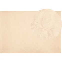 Kunstfellteppich Kaninchen beige 160 x 230 cm Shaggy GHARO