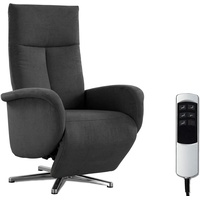 CAVADORE TV-Sessel Juba mit Akku / Pflegeleichter Fernsehsessel mit elektrisch verstellbarer Relaxfunktion / 2 E-Motoren / 75 x 112 x 82 / Soft Clean Bezug, Dunkelgrau