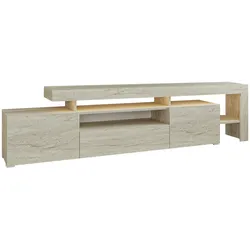 TV Lowboard Granit Optik mit LED-Leuchten