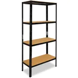 shelfplaza BLACK 230x120x23 cm Schwerlastregal in schwarz mit 4 Böden und 175 kg Traglast pro Boden