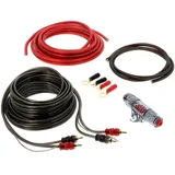 Verstärker Anschluss-Set 750 Watt / 60A / 8 Gauge (10mm2) mit Cinch Anschlusskabel, Sicherungshalter + 60A Mini ANL Sicherung | CarHifi Kabel-Set für Endstufen