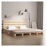 vidaXL Massivholzbett 180 x 200 cm Beige