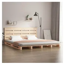 vidaXL Massivholzbett 180 x 200 cm Beige