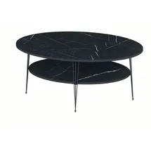 JV Möbel Moderner Schwarzer Holz-Couchtisch 59 x 47 x 109 cm