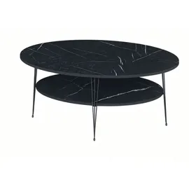 JV Möbel Moderner Schwarzer Holz-Couchtisch 59 x 47 x 109 cm