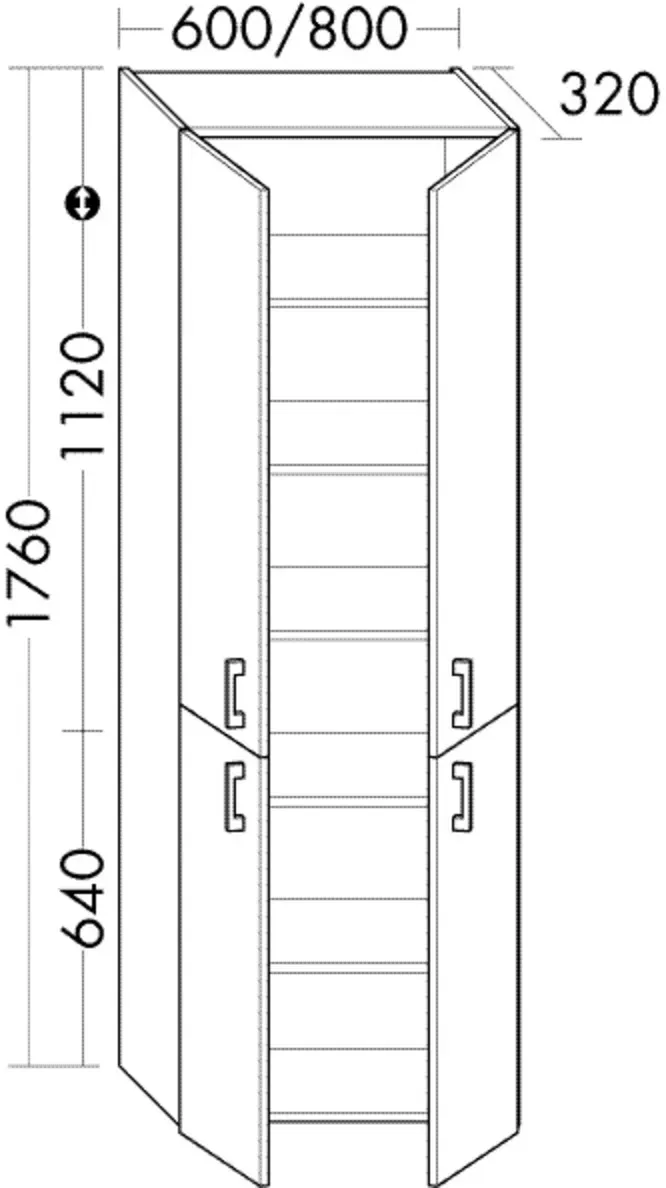 Burgbad Hochschr.Sys30 PG2 Echo 1760x800x320 Eiche Dekor Klassik, HSUF080F6450 HSUF080F6450