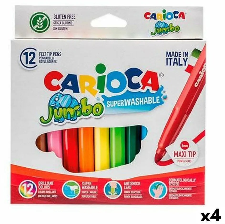 Marker-Set Carioca Jumbo 12 Stücke Bunt (12 Stücke) (4 Stück)