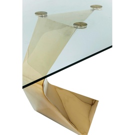 Kare DESIGN Esstisch Gloria Gold 200 x 100 cm Glas