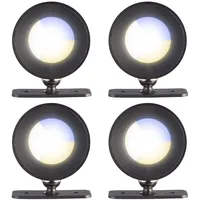 Lunartec 4er-Set CCT-LED-Wandlampen, Magnetfuß, dimmbar, Touch-Tasten, schwarz