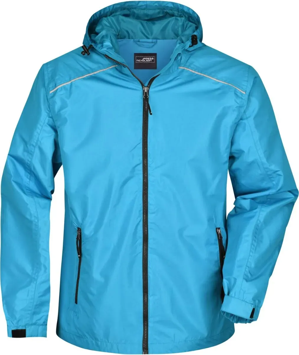 James & Nicholson Herren Regenjacke Regen-Jacke JN1118 turquoise/iron grey L