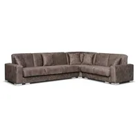 Xlmoebel Ecksofa Gestaltung Sofa Wohncouch Samt Sitzlandschaft L-Form Schlafcouch, 1 Teile, Hergestellt in Europa braun