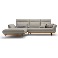 hülsta sofa Ecksofa hs.460, Sockel in Nussbaum, Winkelfüße in Umbragrau, Breite 298 cm beige|grau