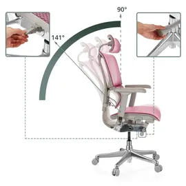 HJH Office Ergohuman Slim G GEN2 Netzstoff Rosa