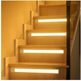 ZMH LED Unterbauleuchte mit Bewegungsmelder Aufladbar Schranklicht USB 1500mAh Flur Cabinet, Augenschutz, Einfache Installtion, LED fest integriert, 3000-6500K, 40CM Dimmbar 3 Farbtemperatur Schrankleuchte Schlafzimmer weiß 40 cm