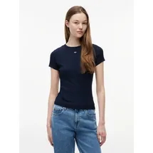 Tommy Hilfiger Slim Essential Ext Kurzarm-T-Shirt Dark Night Navy 2XS