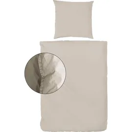 Primera Bettwäsche Stonewashed Beige 240 x 220 cm + 2 x 80 x 80 cm