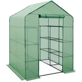 Tectake Gewächshaus 1,43 x 1,43 x 1,95 m grün