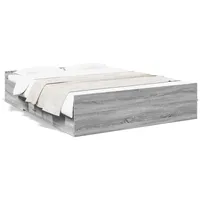 VidaXL Bettgestell mit Schubladen Grau Sonoma 140x200 cm Holzwerkstoff