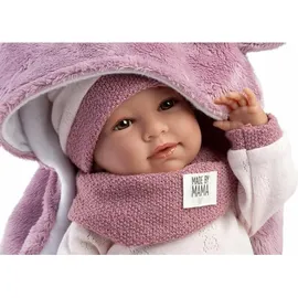 Llorens Mimi Babypuppe mit Kuscheldecke und Babywippe. 42cm - Rosa