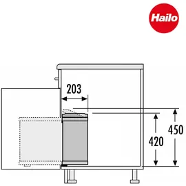 HAILO AS Duo 8/8 edelstahl/weiß (3416901)