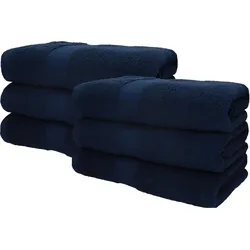 Betz 6 Stück Saunatücher Saunatuch Saunahandtuch Set Premium 100% Baumwolle Frottier XXL Badetuch Strandtuch Größe 70x200 cm Farbe dunkelblau