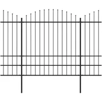 vidaXL Gartenzaun mit Speerspitze 537 x 200 cm Schwarz/Stahl