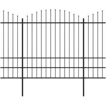 vidaXL Gartenzaun mit Speerspitze 537 x 200 cm Schwarz/Stahl