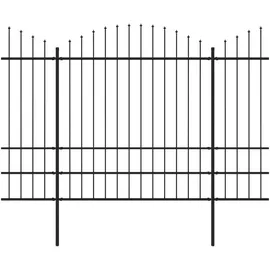 vidaXL Gartenzaun mit Speerspitze 537 x 200 cm Schwarz/Stahl